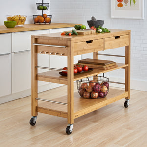 Kitchen Island w/ Drawers | Bamboo