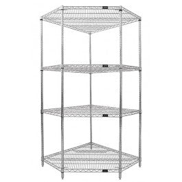 4-Shelf Corner Wire Shelving System