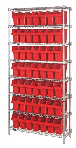 Wire Shelving Units (No. Bins	49)